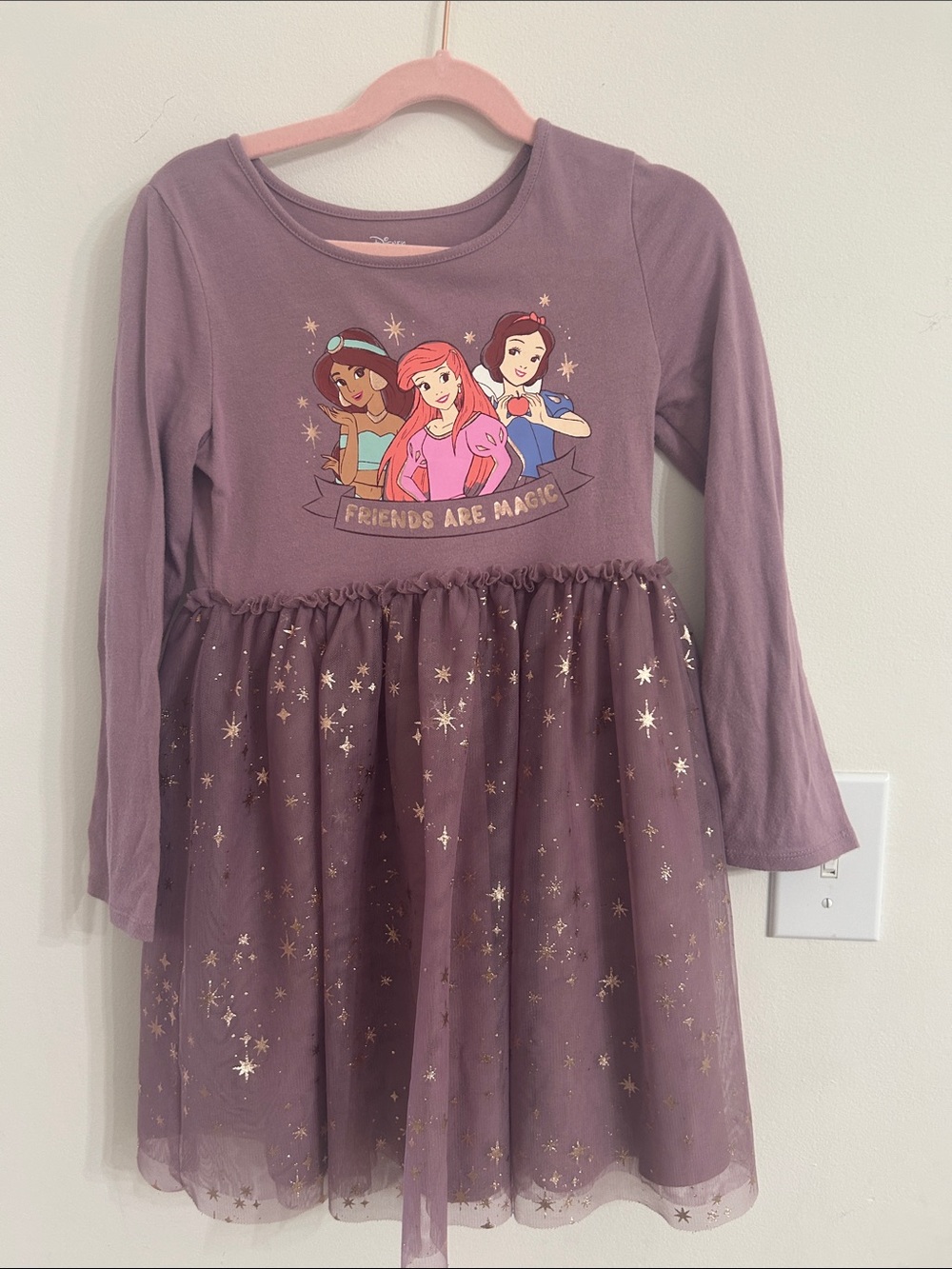 Disney Purple Long-Sleeve Tulle Star Dress
